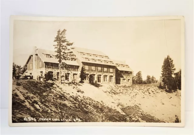 RPPC Postcard Crater Lake Lodge Oregon Waco Baker OR Antique Early 1900's