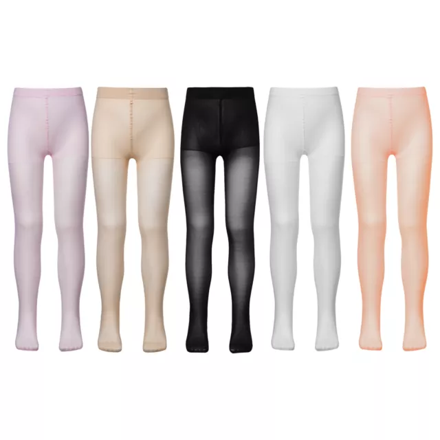 GIRLS BALLET DANCE Footed Tights Stretchy Pantyhose Stockings Solid