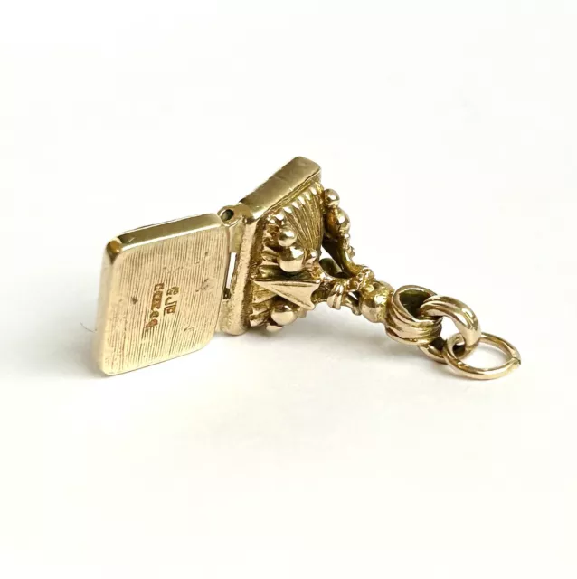 9ct Gold Fob Seal Photo Locket Pendant  / Vintage Men’s Pocket Watch Fob Chain