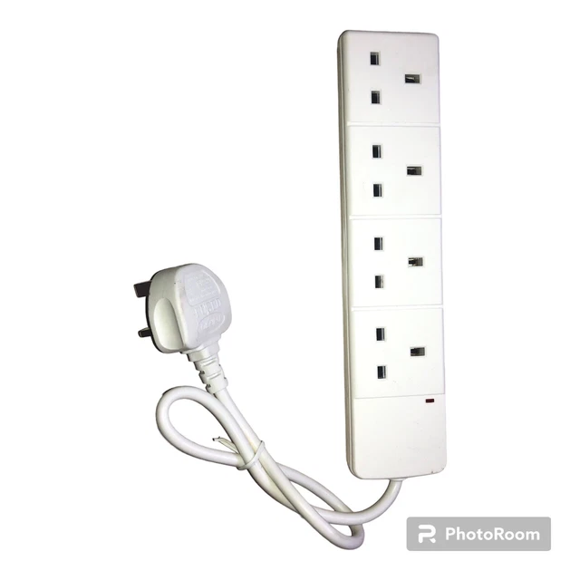 Extensión Cable de plomo 4 marchas Reino Unido enchufe eléctrico sobretensiones protegido para alta resistencia