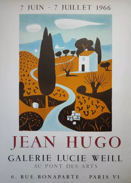 Jean Hugo Affiche Expo Litho 1966 Galerie Lucie Weill Imp Mourlot Exhibition