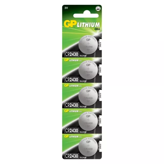 5 x GP Lithium Coin Batteries CR2430 2430 DL2430 3v