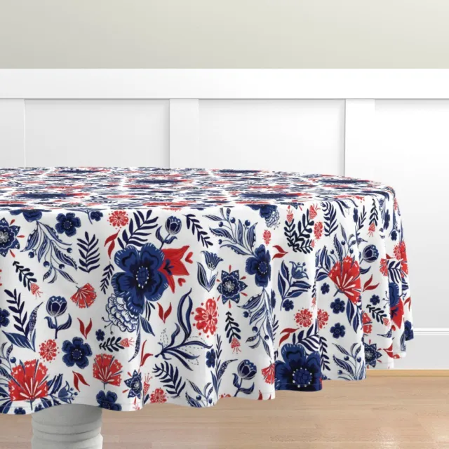 Large 176cm, Round TableCloth 100% Cotton Household Garden Dining Tableware