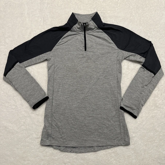 Champion Gray Athletic Long Sleeve Compression Shirt 1/4 Zip SZ LARGE 12/14 BOYS