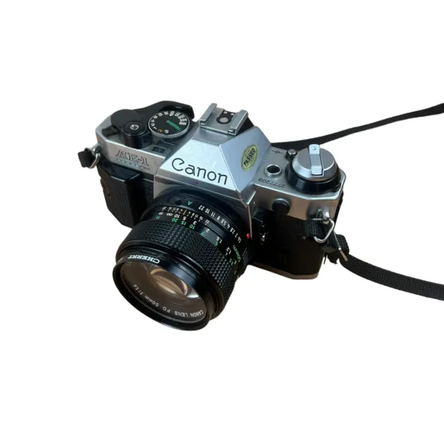 Canon AE-1 Program SLR 35mm Film 52mm F/1.4 + 70-210mm Lens Silver 3