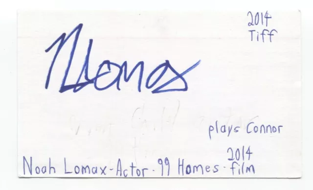Noah Lomax Signed 3x5 Index Card Autographed Signature Actor Walking Dead