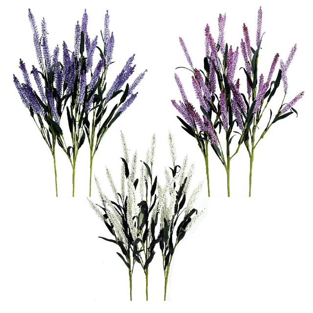 3x Rispenzweige " Veronica " With 12 Blossoms Rispen, Foam, Paper