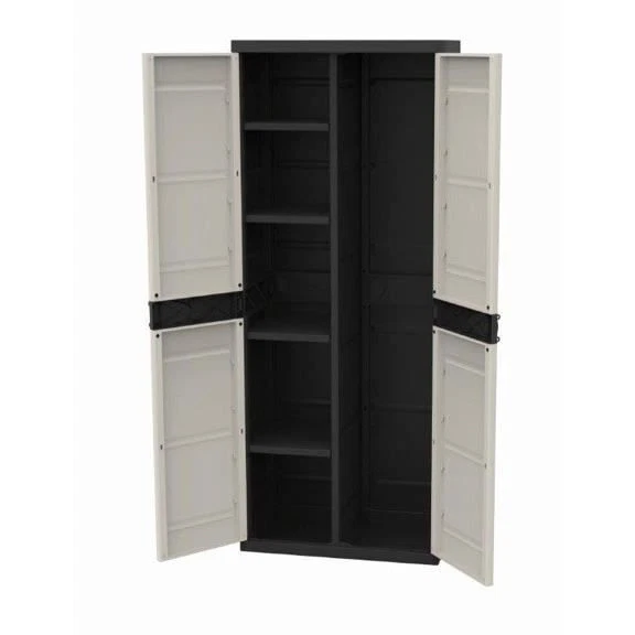 TITANIO PLASTIKEN Armadio con 2 ante e ripiani L70 x P44 x H176 cm Gamma Beige e
