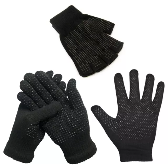 Womens Mens Full / Half Finger Fingerless Gripper Non Slip Work Safety Gloves