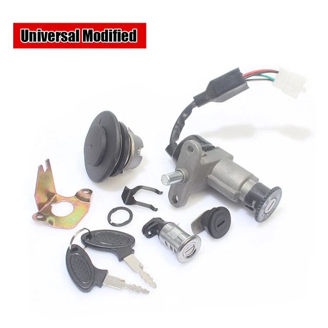 CNC Motorcycle Electrical Ignition Switch Fuel Gas Cap Cover Seat LocK &Keys Kit