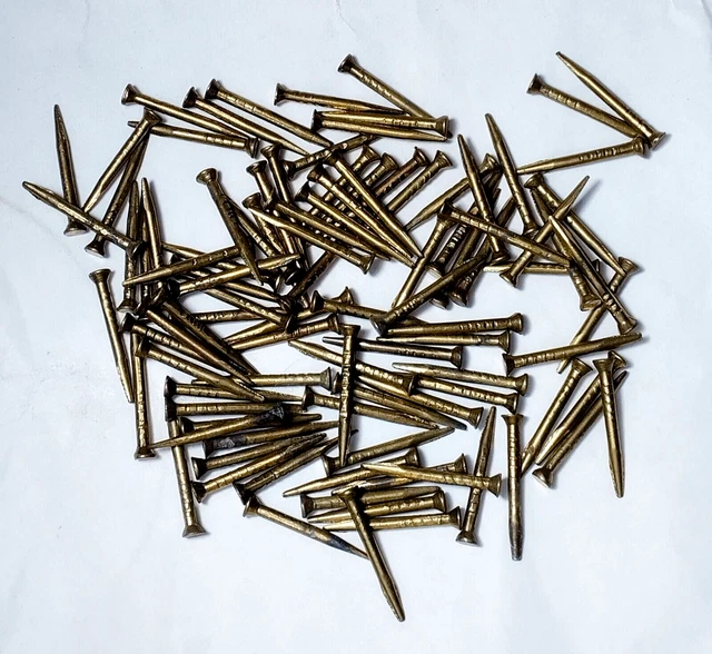 Old vintage nails, brass nails round caps lot 100 USSR vintage