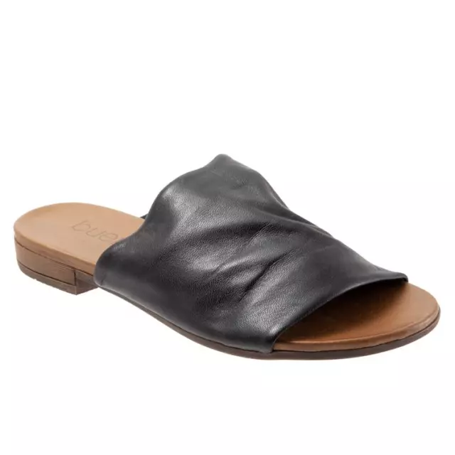 Women's single band slouchy soft leather slide sandals