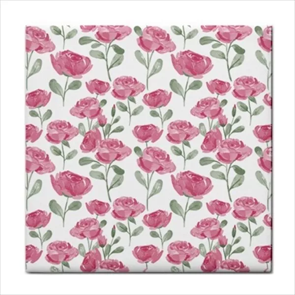 Pink Roses Floral Flower Art Backsplash Border Craft Ceramic Tile