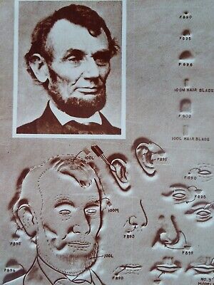 Plantillas de cuero artesanal de colección década de 1960 Abraham Lincoln raras en muy buen estado plantillas