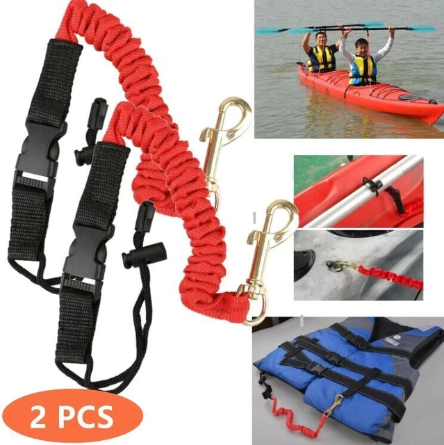 2 Sangles De Pagaie Kayak Élastiques - UTMACH - Laisse Sécurité Pour Pagaie, Canoë, Surf - 88cm