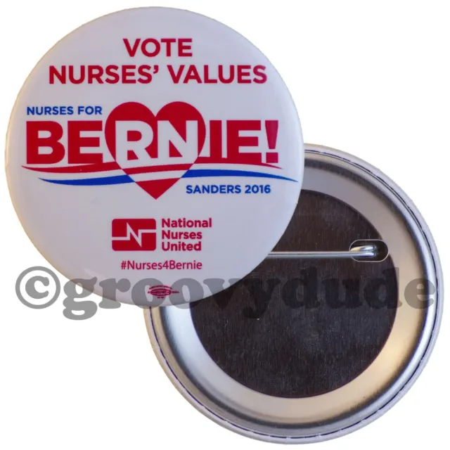 Official Vote Nurses Values Bernie Sanders For President 2016 Pin Pinback Button