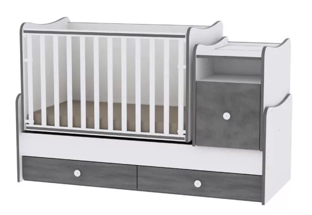 Luxury convertible 3in1 baby bed/cot Lorelli Trend+ in various colour combos