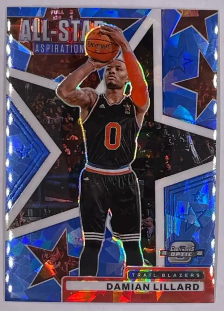 2021-22 Panini Contenders Optic Blue Cracked Ice Damian Lillard #22 #41/75