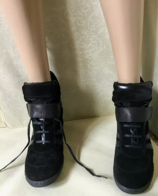 Daim Boots With Compensé Heels Marina Rinaldi Femme,Taille 40,Black Chaussures