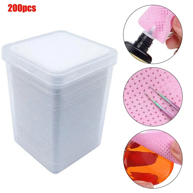 200 un. Removedor de esmalte de uñas sin pelusa Removedor de esmalte de uñas Toallitas UV Gel-Pad