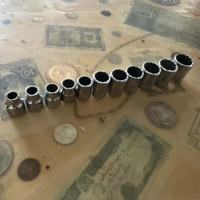 Snap-on FM8-FM19 Metric Socket Set 3/8" Drive 12 Piece 12 Point Missing 13mm
