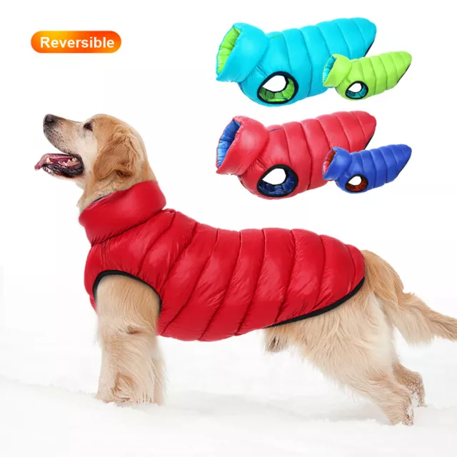 Manteau imperméable pour chien Hiver Chaud Vetement Réversible Costume Gilet