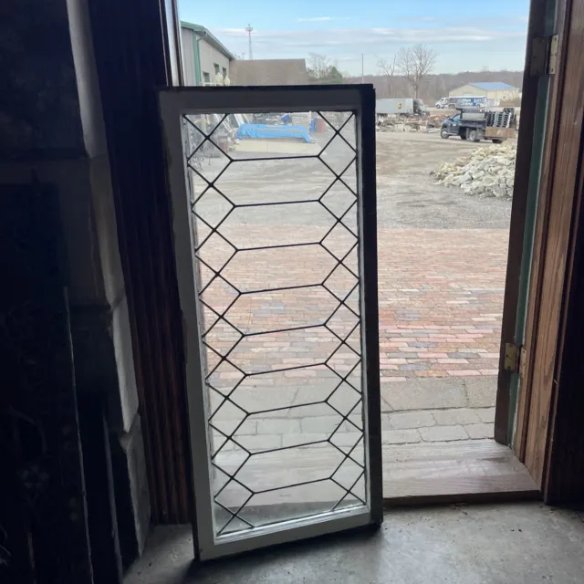 SG4667 Antique leaded glass Transom Window 19.25 x 44￼