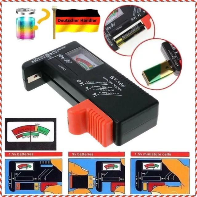 Neu Batterietester Digital Universal 1,5V 9V AA Mignon Micro AAA Tester Batterie