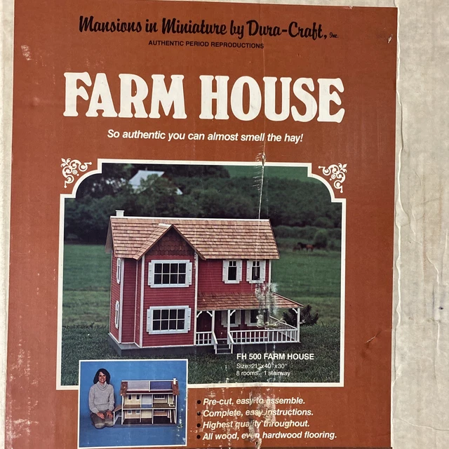 VINTAGE DURA CRAFT FARM House Kit Miniature Doll House OPEN BOX