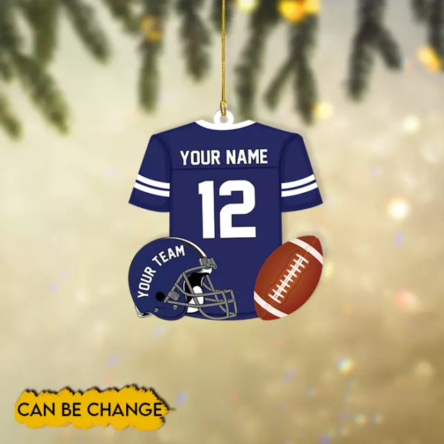 Personalized American Football Ornament, Football Player Christmas Ornament