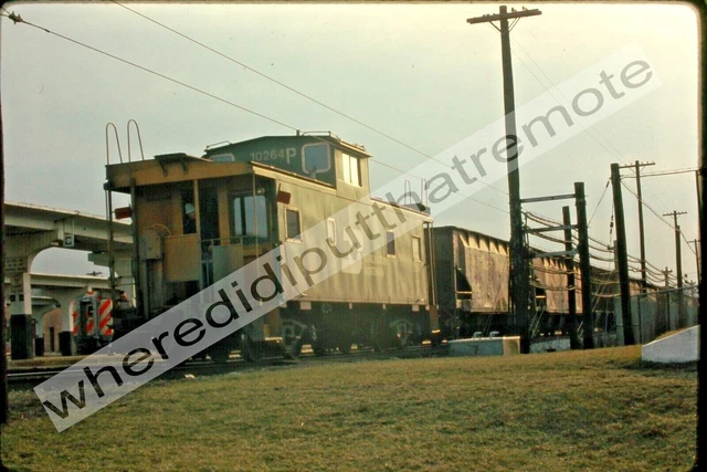 Original Slide Burlington Northern BN 10264P Caboose Aurora ILL 3-1974