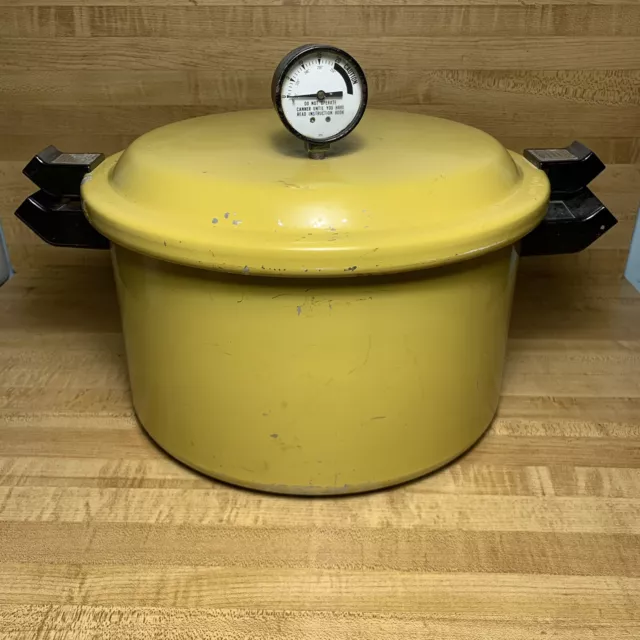Vintage Presto 12 Qt Pressure Cooker Canner Model 01/CAA12H Harvest  Gold/Yellow