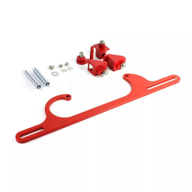 Carburetor Throttle Cable Bracket Kit w/ Return Springs - Billet Red