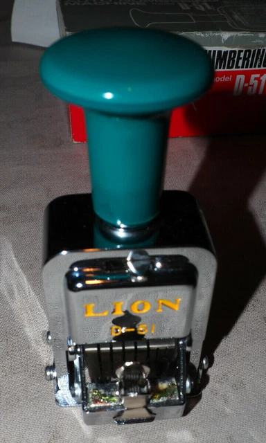 Lion Auto Numbering Machine - Model D51 w/ Instructions, box and ink