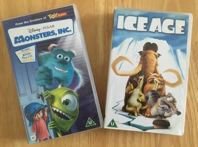 MONSTERS, INC. & Ice Age. 2 VHS tapes. 2001 & 2002. £5.50 - PicClick UK