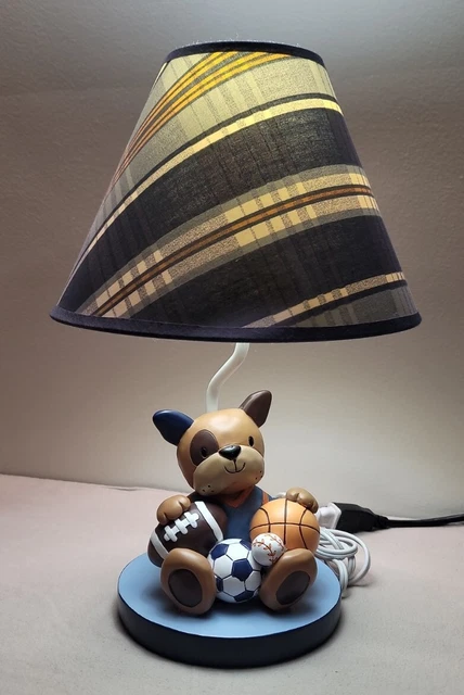 Lambs And Ivy Sports Doggy Future Allstar Nursery Table Lamp With Shade Kids Rm.