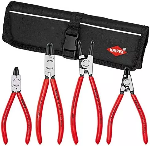 KNIPEX 9K 00 19 54 US 90° Circlip Snap-Ring Pliers Set in Pouch (4 Piece)