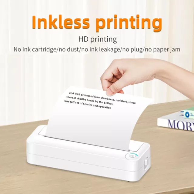 Mobile Thermal Printer A4 Maker Wireless Printer Inkless for Home Office Travel