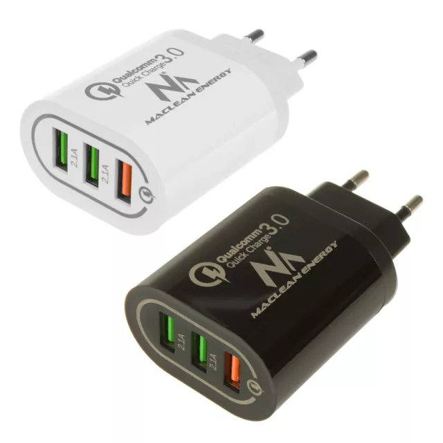 Schnell Ladegerät Stecker 3x USB Netzteil Universal Adapter mit Quick Charge 3.0