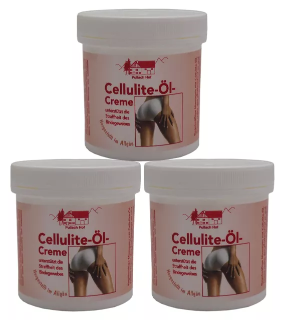 3 x Cellulite-Öl-Creme 250ml vom Pullach Hof, Anti-Cellulite-Creme