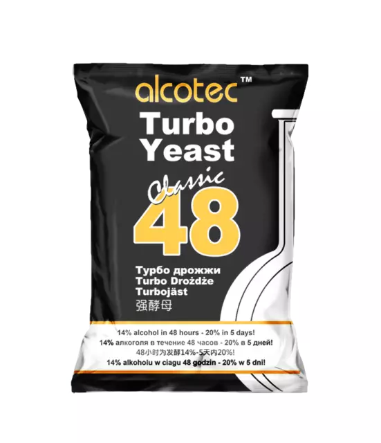 Alcotec 48 Turbo Yeast Classic yeast 48h alcohol spirit Free P&P Fast  UK