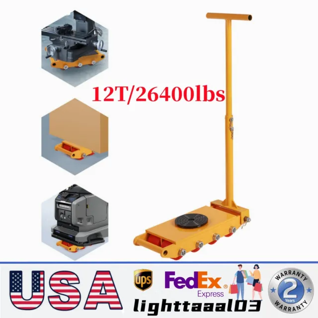 12T Heavy Duty Machinery Mover Machine Dolly Skate Industrial Moving Equipment