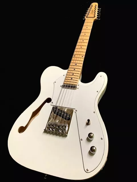 New Tele Style 12 String Semi-Hollow Thinline Electric Guitar Artic White