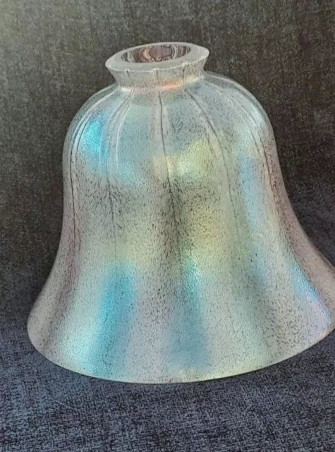 Heron Glass Wide Bell Light / Lamp Shade 16 cm tall - 18 cm diameter - Handblown