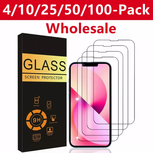 Wholesale LOT Tempered Glass Screen Protector for iPhone 15 Pro Max 14 13 12 11