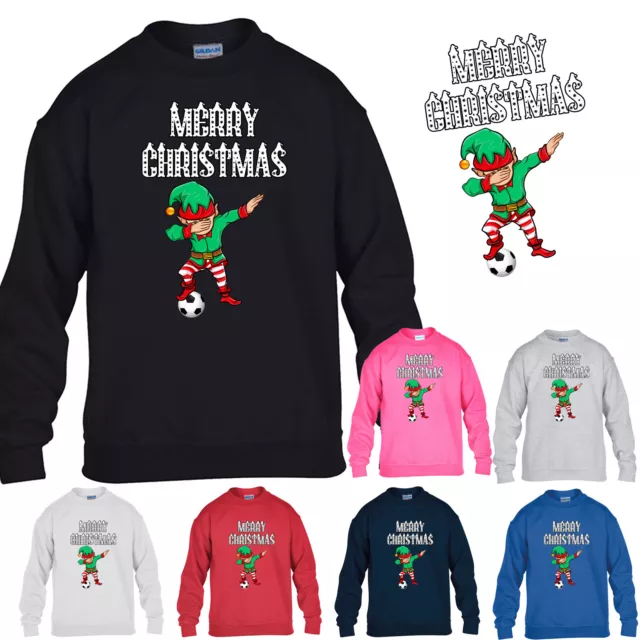 Elf Christmas Boys Sweatshirt World Cup 2022 Football Girls Kids Gift Jumper