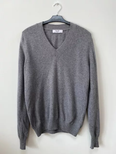 Maglione da uomo grigio Zara misto lana collo a V taglia L