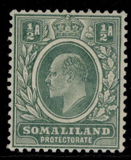 SOMALILAND PROTECTORATE EDVII SG58, ½a bluish green, LH MINT. Cat £45.