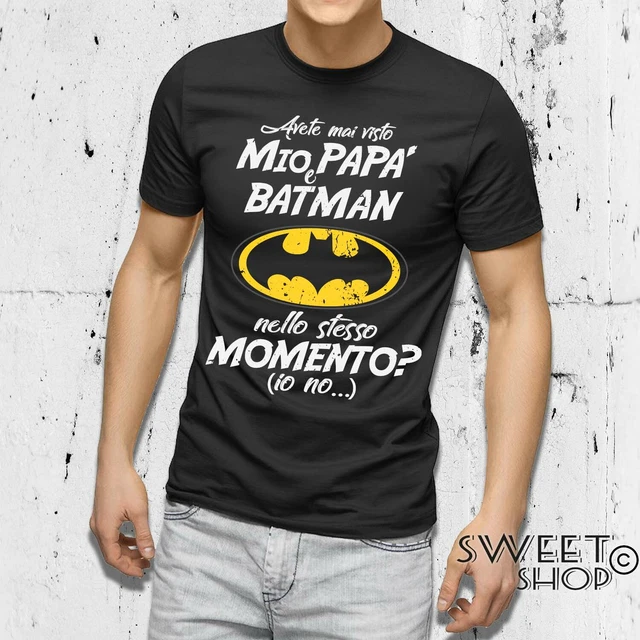 T-shirt maglietta Uomo PAPA' SUPEREROE BATMAN festa del papà idea regalo comply