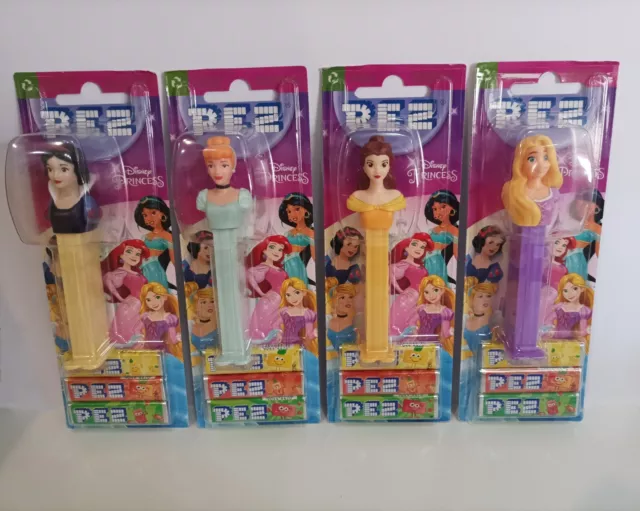 Set 4 Pez Dispenser Principesse Disney Biancaneve Cenerentola Rapunzel Belle